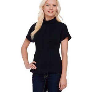 NWT G.I.L.I. SHORT SLV ROLLED COLLAR SEAM BLOUSE‎ 6